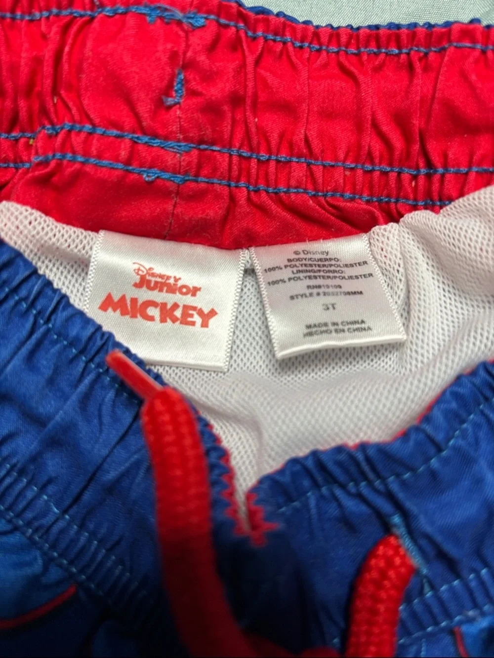 Disney Mickey Mouse Red, Blue, White & Yellow Swim Shorts